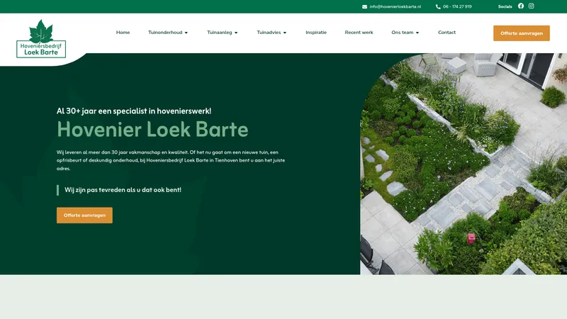 Website van Hovenier Loek Barte