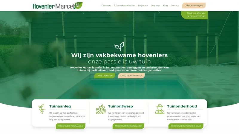 Website van Hovenier Marcel