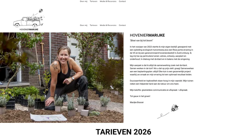 Website van Hovenier Marijke