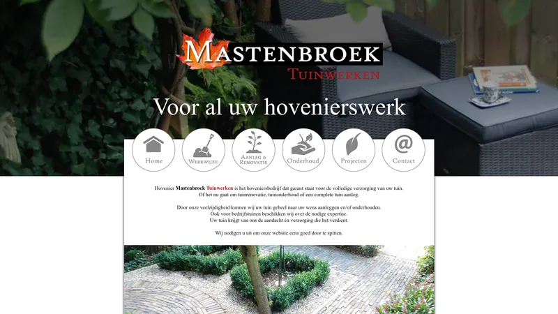 Website van Hovenier Mastenbroek Tuinwerken