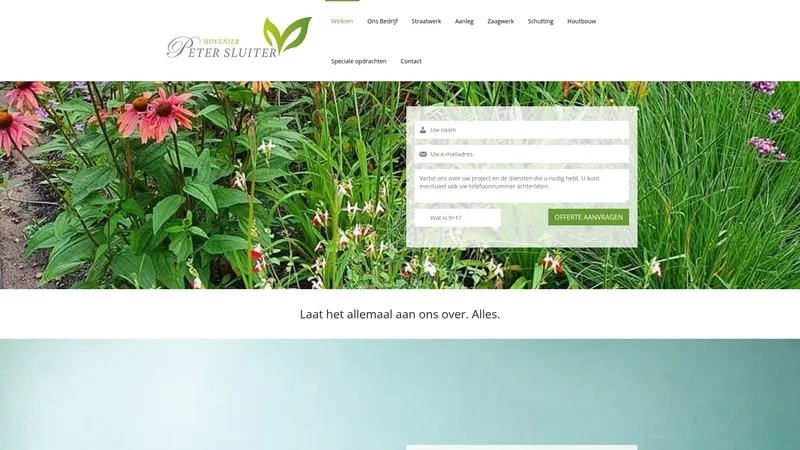 Website van Hovenier Peter Sluiter