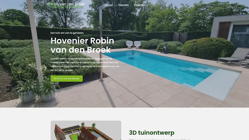 Website van Hovenier Robin van den Broek