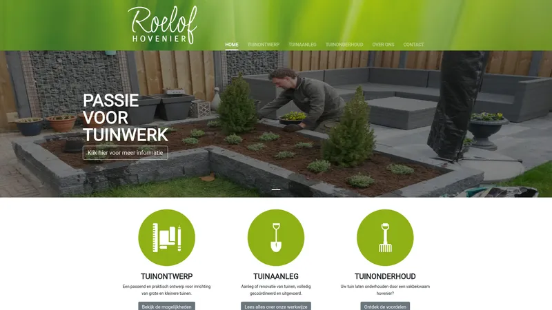 Website van Hovenier Roelof Westert