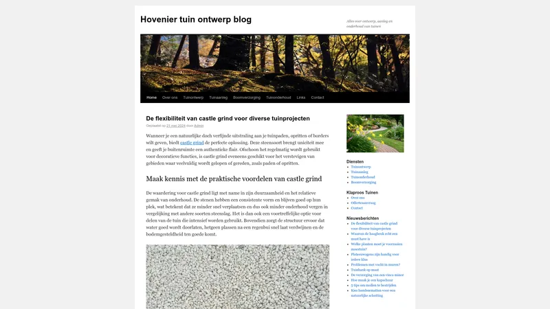 Website van Hovenier Tuin Ontwerp Blog