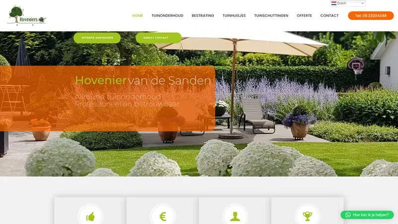 Website van Hovenier van de Sanden