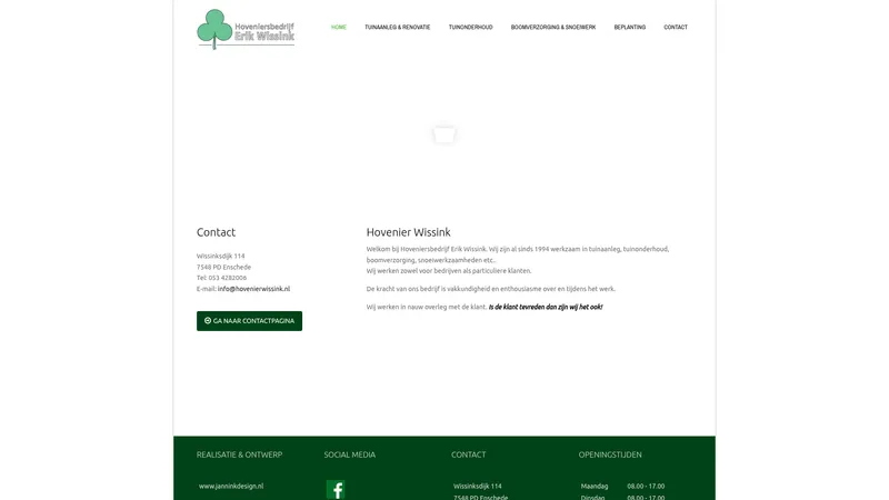 Website van Hovenier Wissink