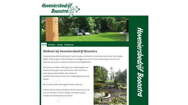 Website van Hoveniersbedijf Boonstra