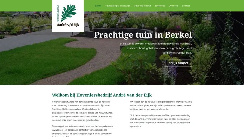 Website van Hoveniersbedrijf Andre vd Eijk