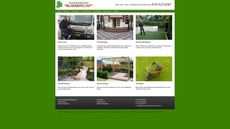 Website van Hoveniersbedrijf Bloemenlust