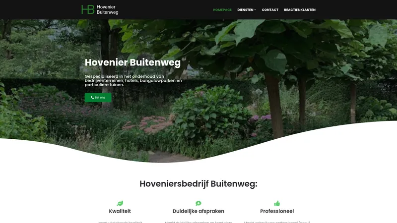 Website van Hoveniersbedrijf Buitenweg