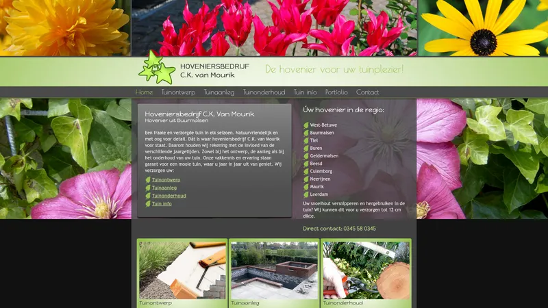 Website van Hoveniersbedrijf C.K. Van Mourik