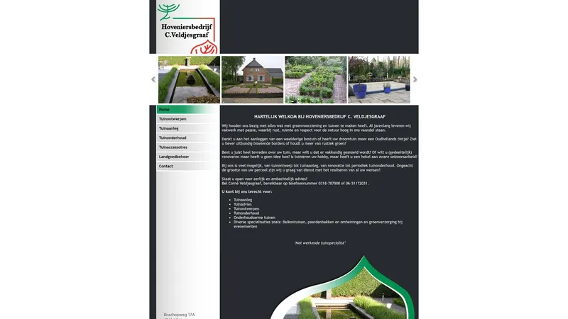 Website van Hoveniersbedrijf C. Veldjesgraaf