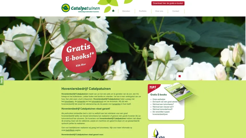 Website van Hoveniersbedrijf Catalpatuinen