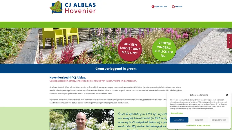 Website van Hoveniersbedrijf CJ Alblas