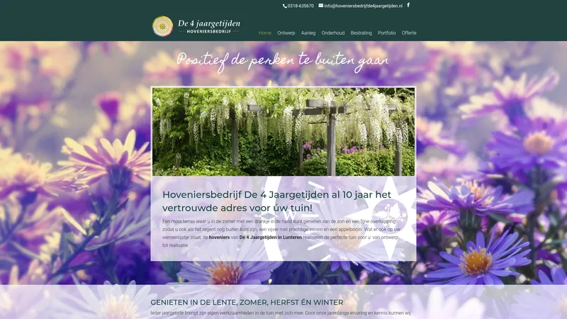 Website van Hoveniersbedrijf De 4 Jaargetijden