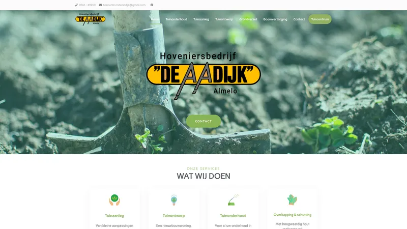 Website van Hoveniersbedrijf De Aadijk