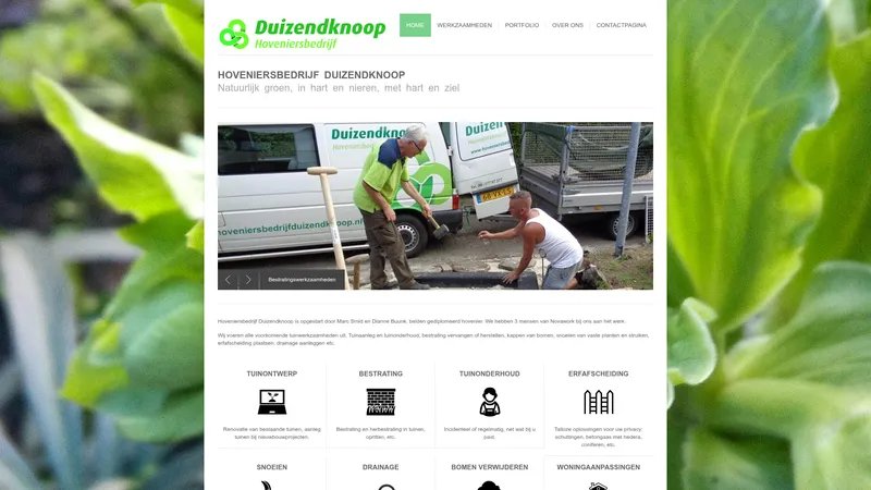 Website van Hoveniersbedrijf Duizendknoop