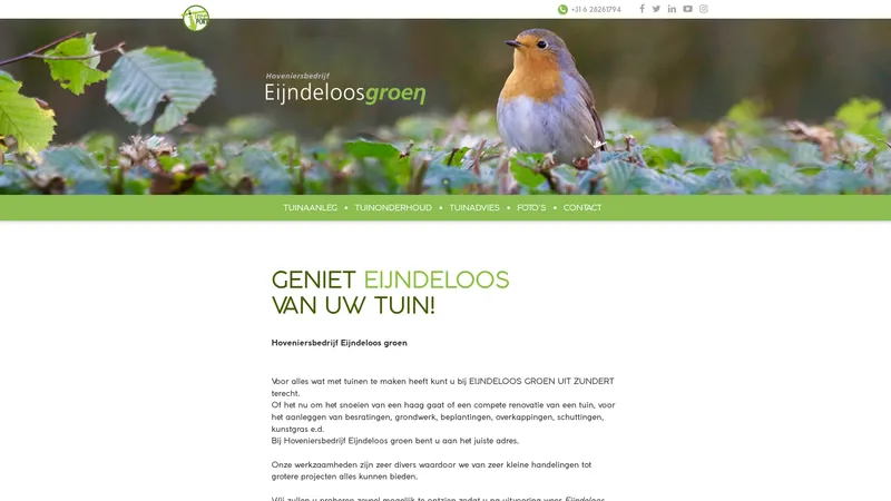 Website van Hoveniersbedrijf Eijndeloos groen