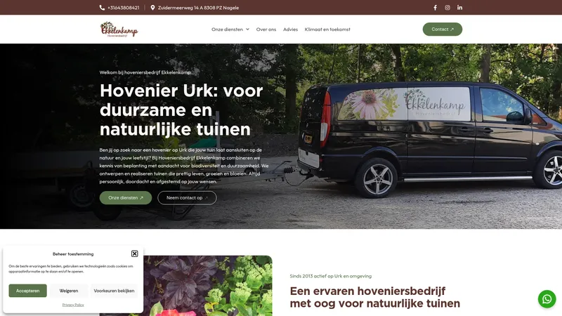 Website van Hoveniersbedrijf Ekkelenkamp