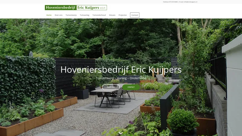 Website van Hoveniersbedrijf Eric Kuijpers v.o.f