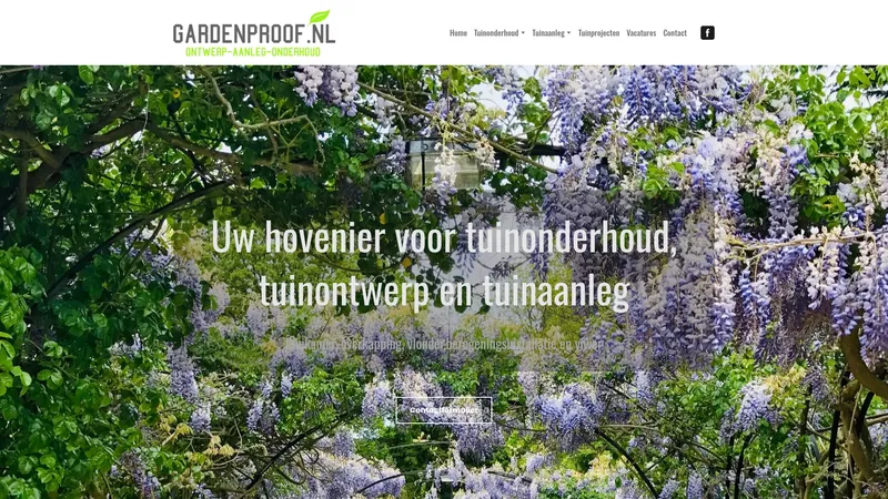 Website van Hoveniersbedrijf Gardenproof.nl