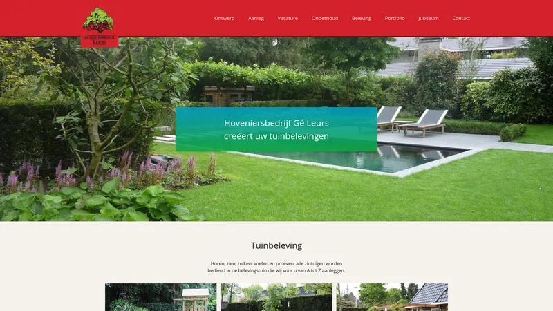 Website van Hoveniersbedrijf Gé Leurs
