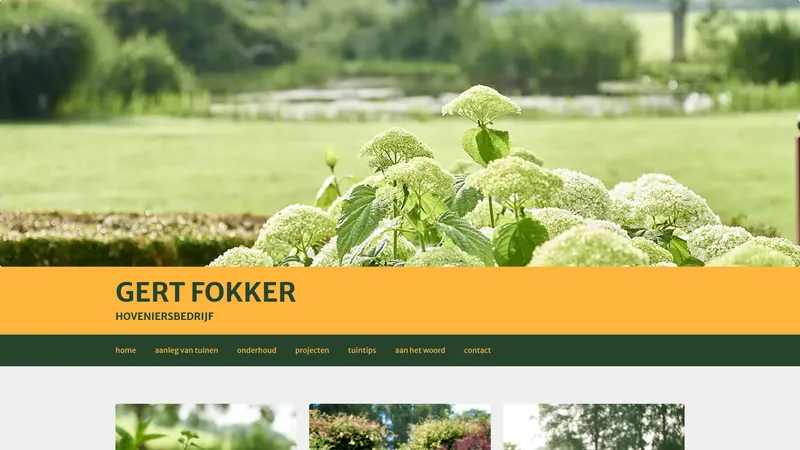Website van Hoveniersbedrijf Gert Fokker