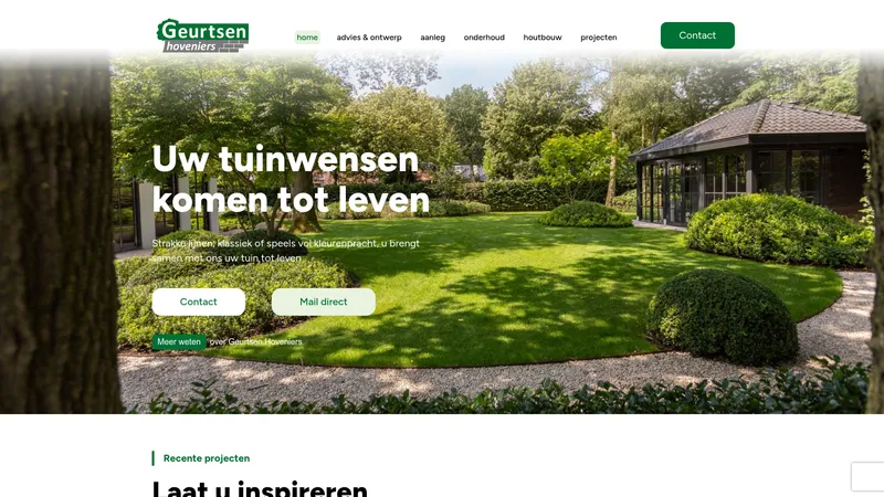 Website van Hoveniersbedrijf Geurtsen