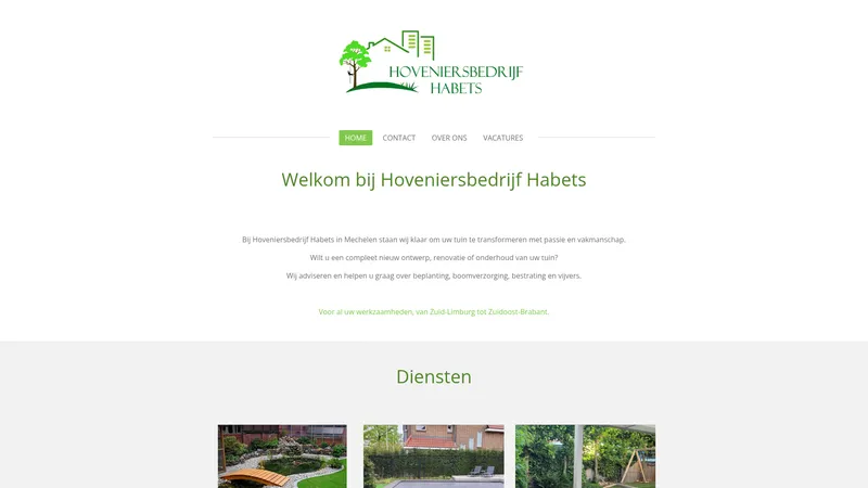 Website van Hoveniersbedrijf Habets