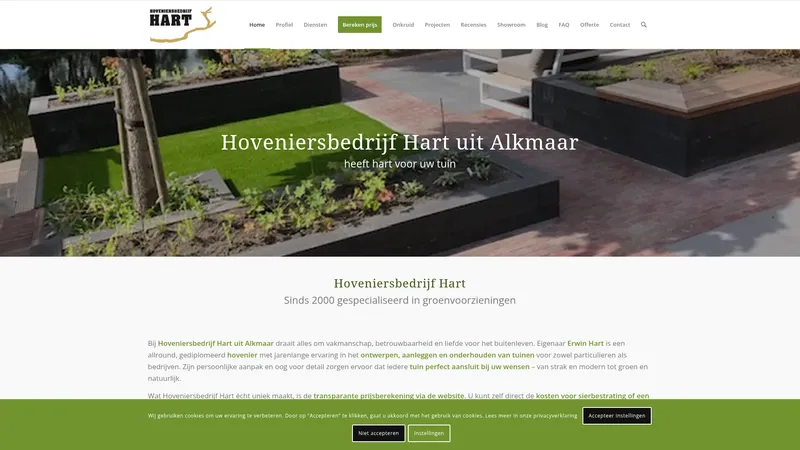 Website van Hoveniersbedrijf Hart