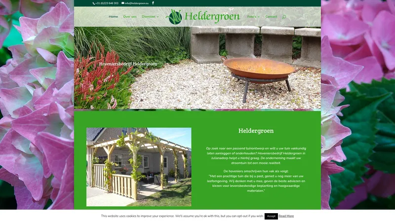 Website van Hoveniersbedrijf Heldergroen