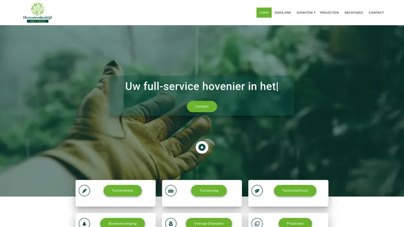Website van Hoveniersbedrijf het Gooi