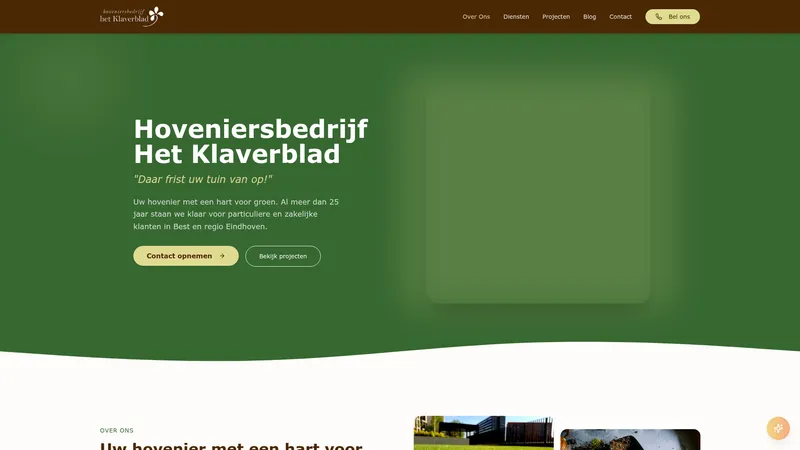 Website van Hoveniersbedrijf Het Klaverblad