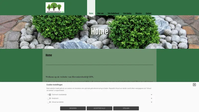 Website van Hoveniersbedrijf HW