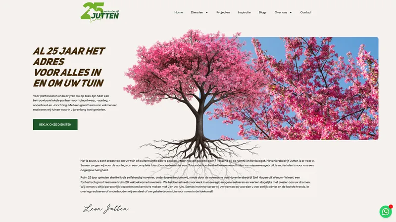 Website van Hoveniersbedrijf Jutten