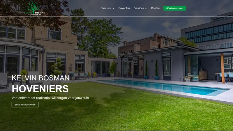 Website van Hoveniersbedrijf Kelvin Bosman