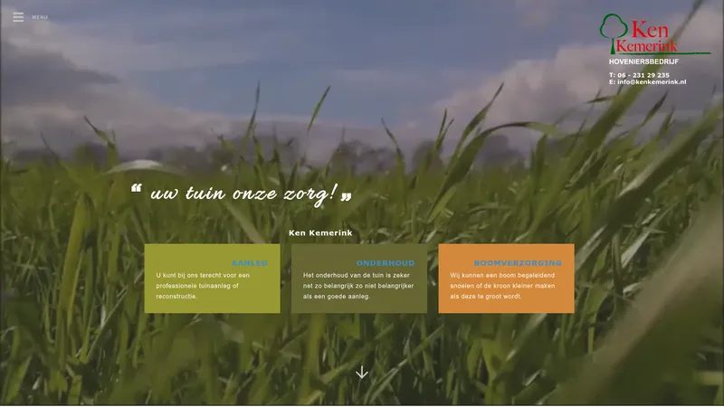 Website van Hoveniersbedrijf Ken Kemerink