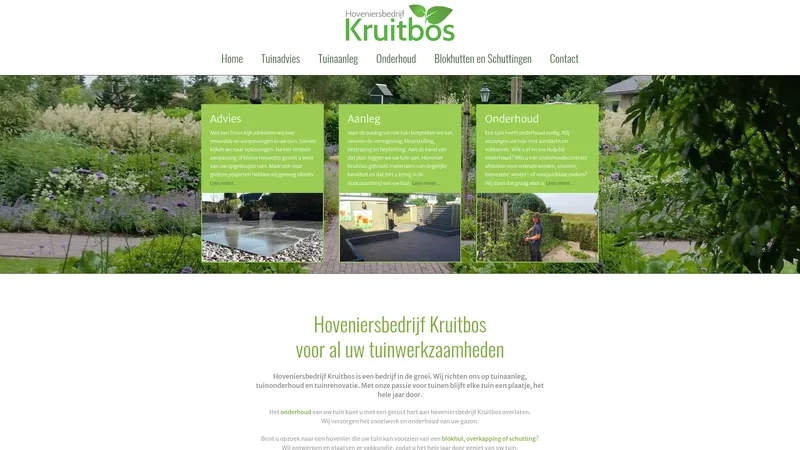 Website van Hoveniersbedrijf Kruitbos