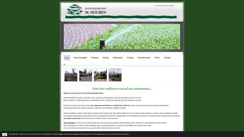 Website van Hoveniersbedrijf M.Houben