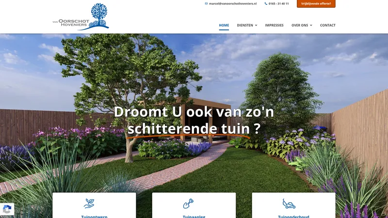 Website van Hoveniersbedrijf M. van Oorschot