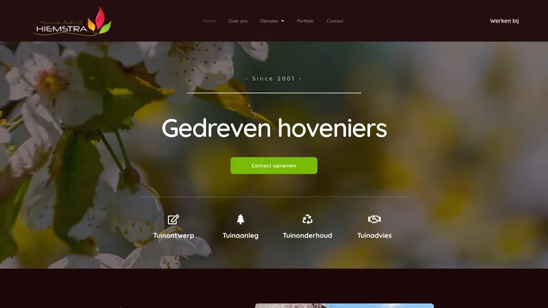 Website van Hoveniersbedrijf