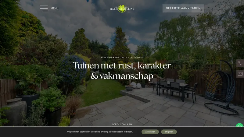 Website van Hoveniersbedrijf Mario Schelling