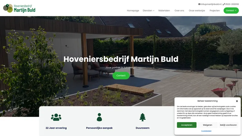 Website van Hoveniersbedrijf Martijn Buld