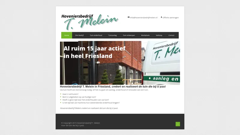 Website van Hoveniersbedrijf Melein