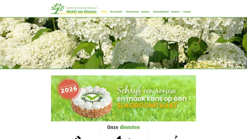 Website van Hoveniersbedrijf Michèl van Klooster