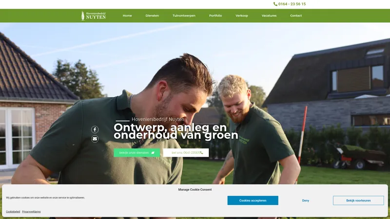 Website van Hoveniersbedrijf Nuyten