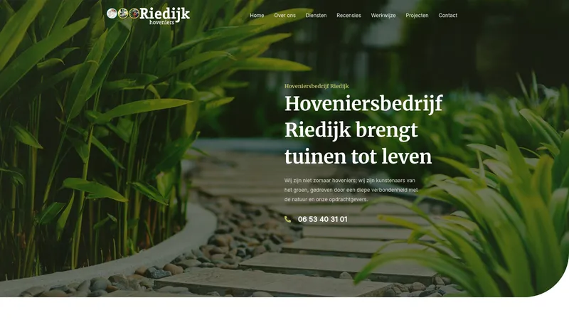 Website van Hoveniersbedrijf Riedijk