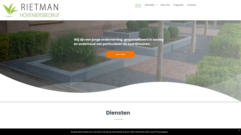 Website van Hoveniersbedrijf Rietman