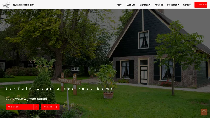 Website van Hoveniersbedrijf Rink