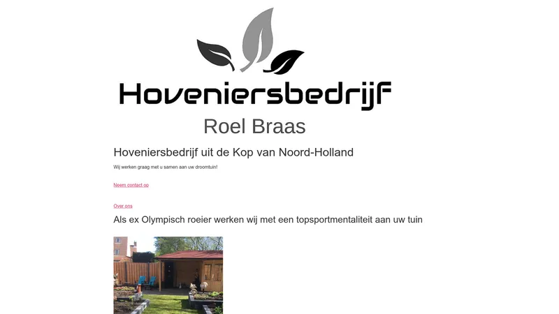 Website van Hoveniersbedrijf Roel Braas